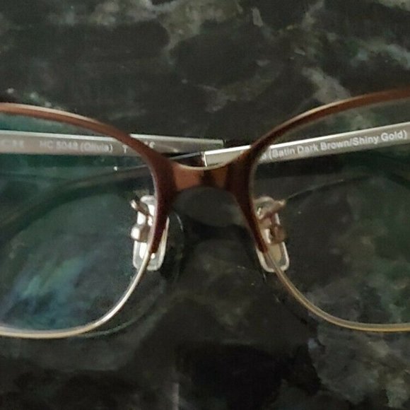 Coach HC 5048 Olivia 9165 satin dark brown /shiny gold eyeglasses 52-15-135 w/c - Picture 5 of 9